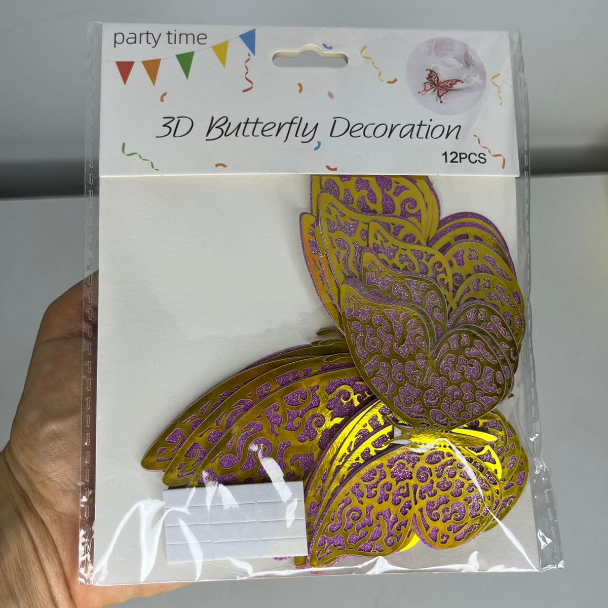 Mariposas decorativas morado con dorado