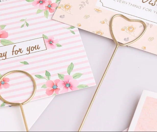 Porta-tarjetas metálicos dorados Natuflor