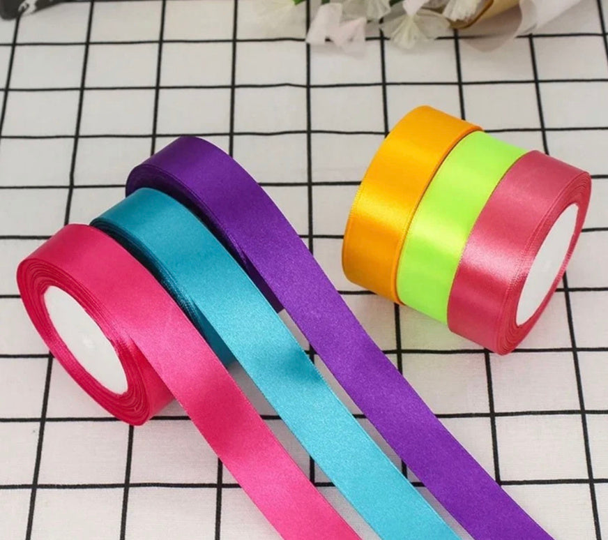 Cinta satín 2.5 cm en variedad de colores
