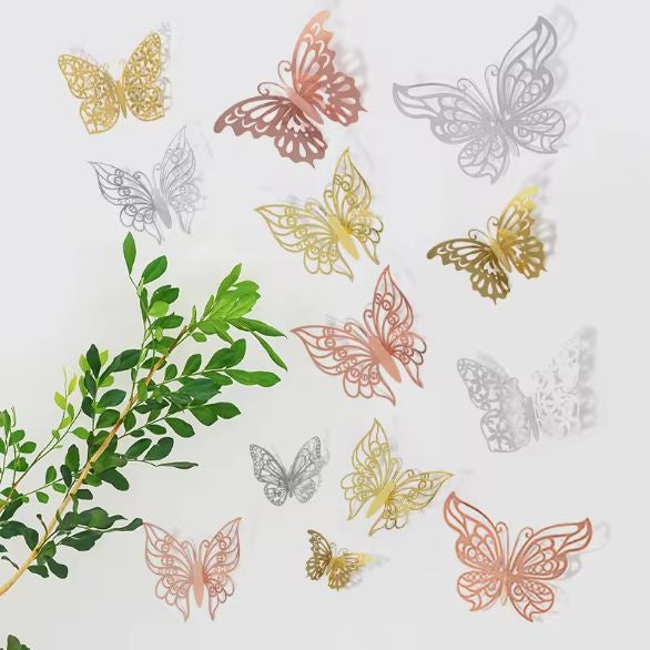 Mariposas decorativas paquete x12