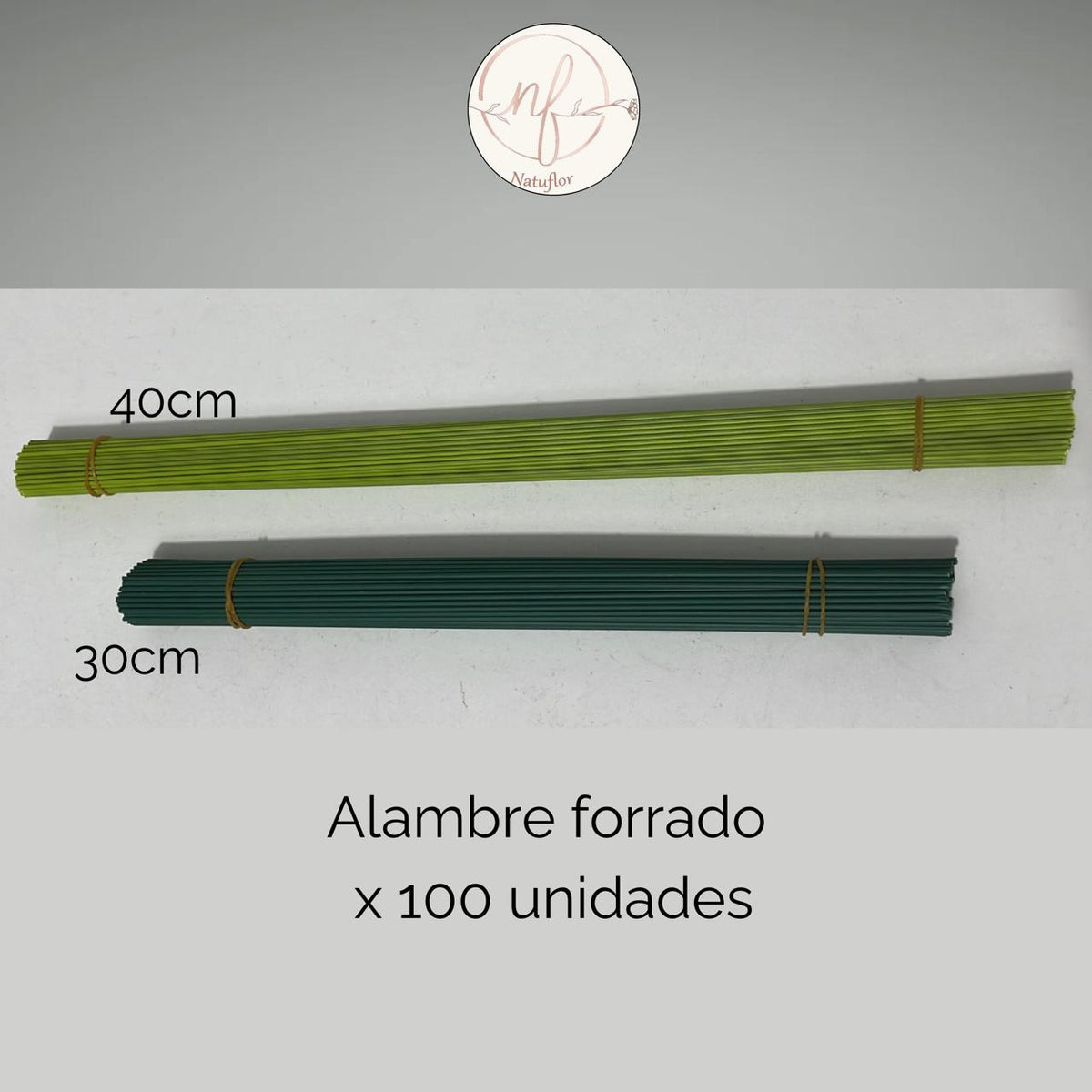 Alambre forrado verde - paquetes x 100 unidades - Natuflor