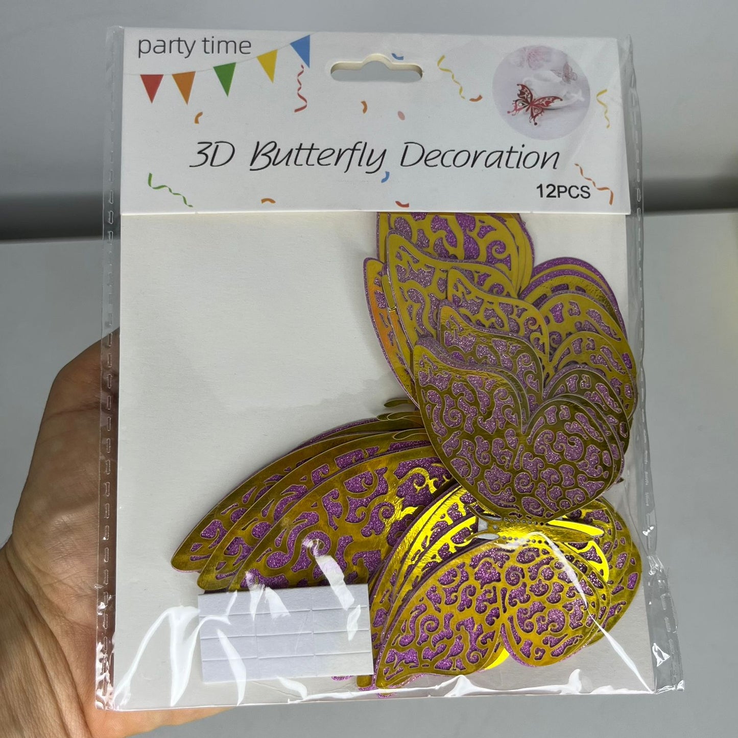 Mariposas decorativas morado con dorado