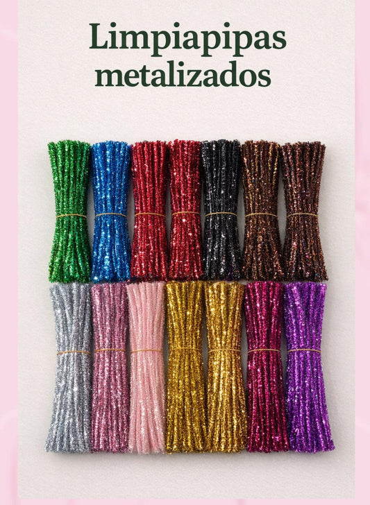Limpiapipas metalizados x100 - +10 tonalidades