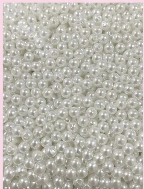 Perlas con hueco 6mm color blanco